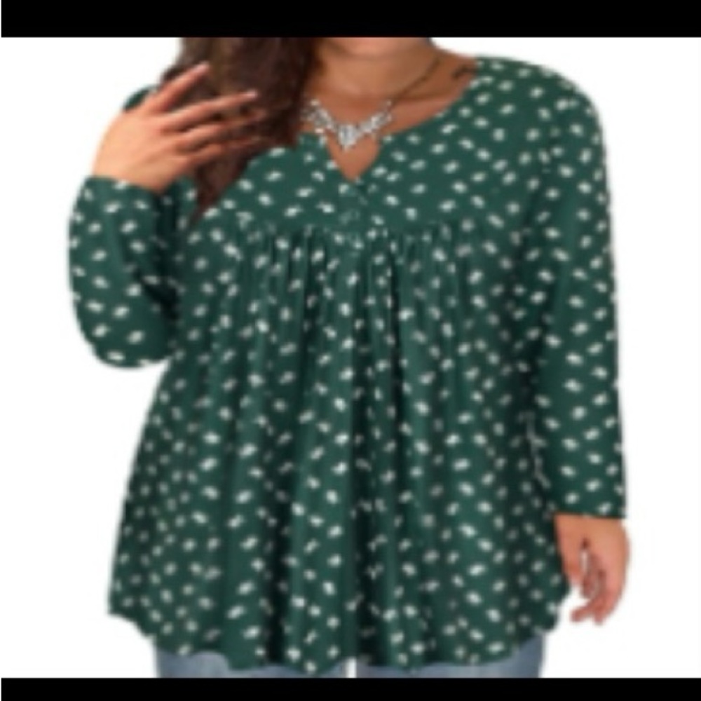 Elegant Green Floral Blouse